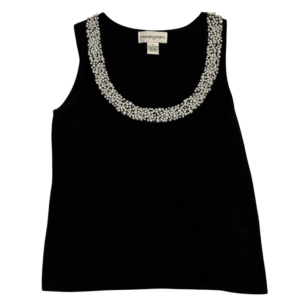 Bloomingdale's‎ 100% Cashmere Embellished Beaded Tank | Size M